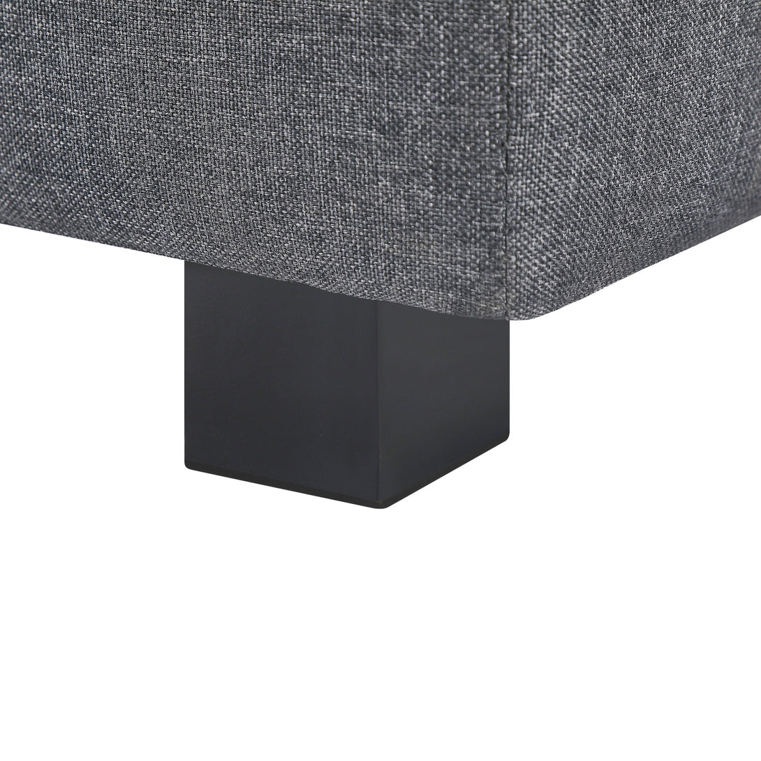 Alexander Storage Ottoman Bench - Dark Grey 