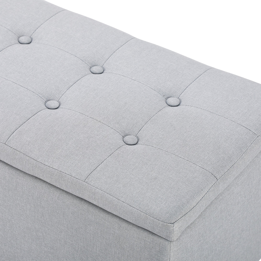 Alexander Storage Ottoman Bench - Light Grey