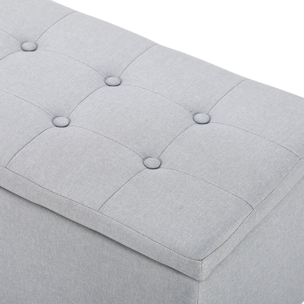 Alexander Storage Ottoman Bench - Light Grey