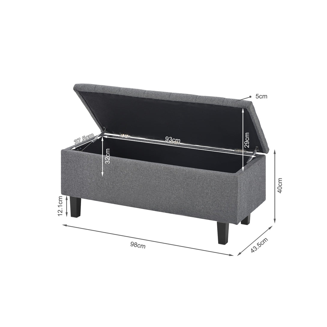 Sebastian Storage Ottoman Bench - Grey