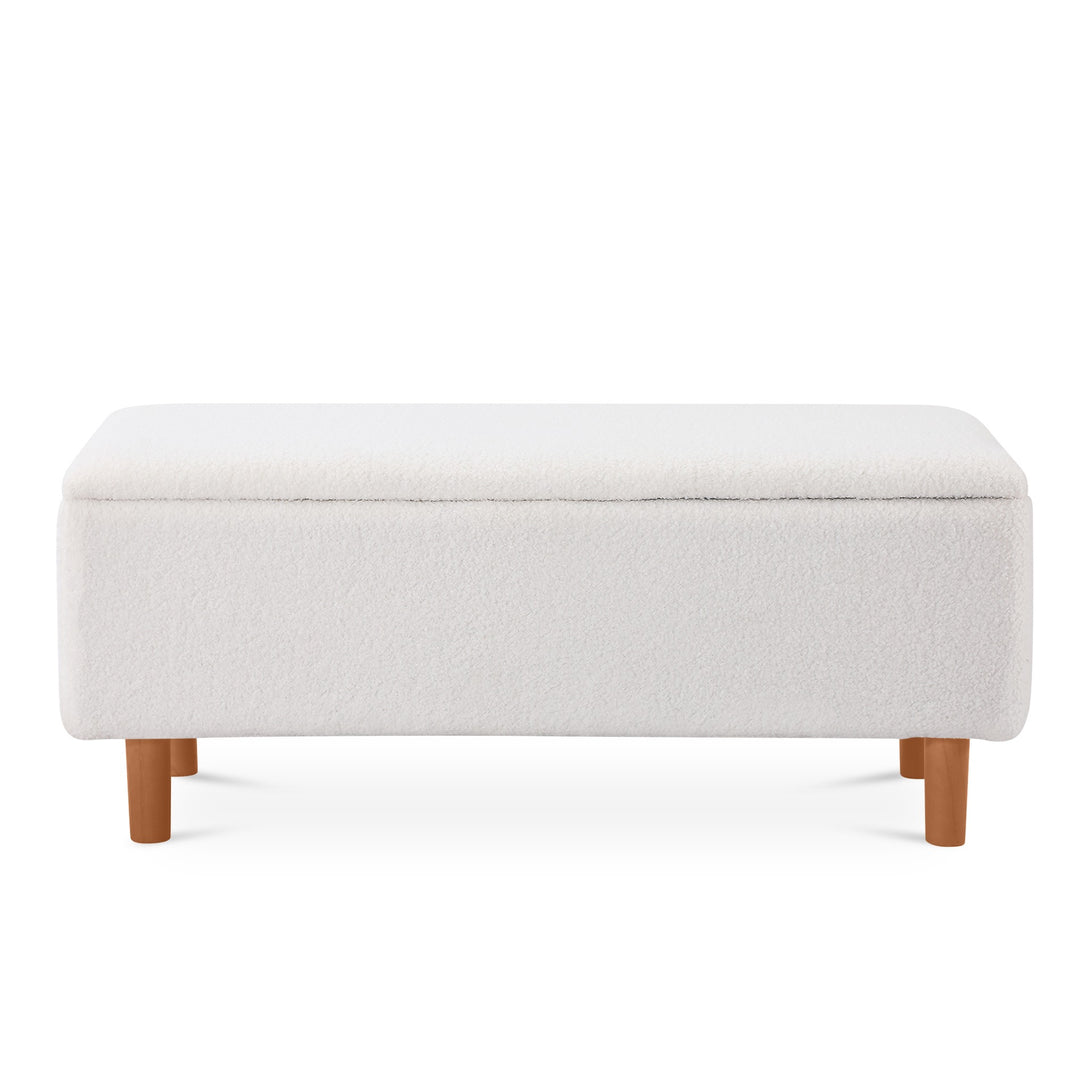 Theodore Storage Ottoman Bench - White
