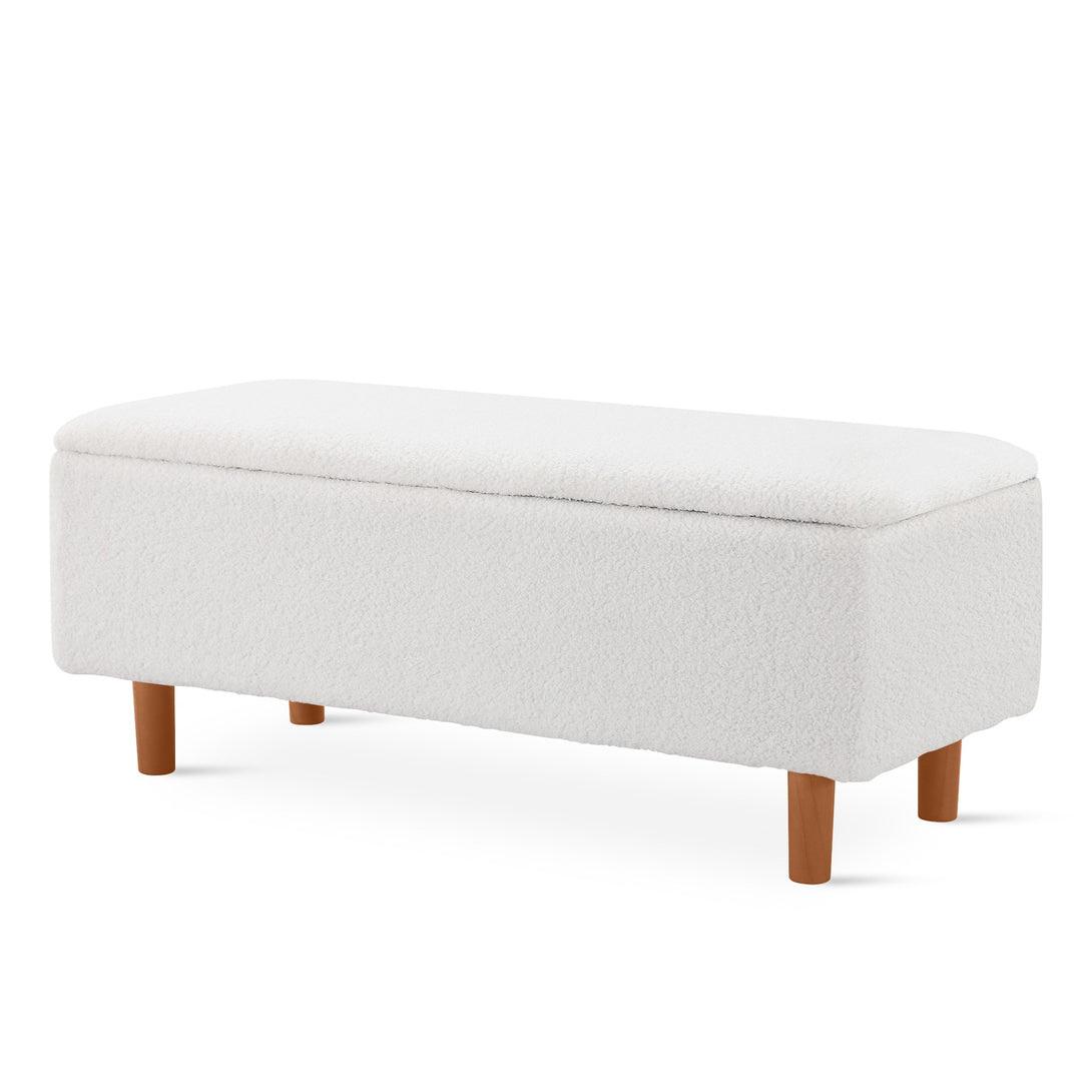 Theodore Storage Ottoman Bench - White