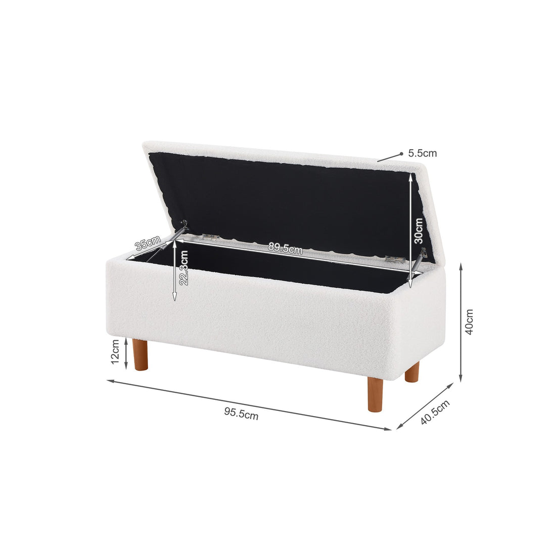 Theodore Storage Ottoman Bench - White