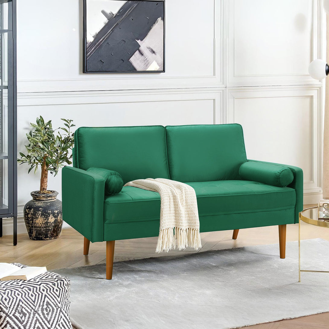 Alaina Velvet 2 Seater Sofa - Green