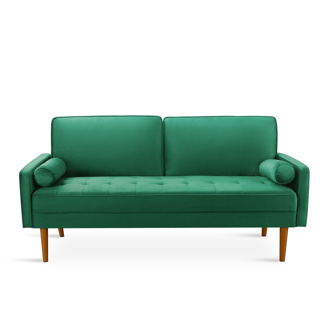 Alaina Velvet 3 Seater Sofa - Green