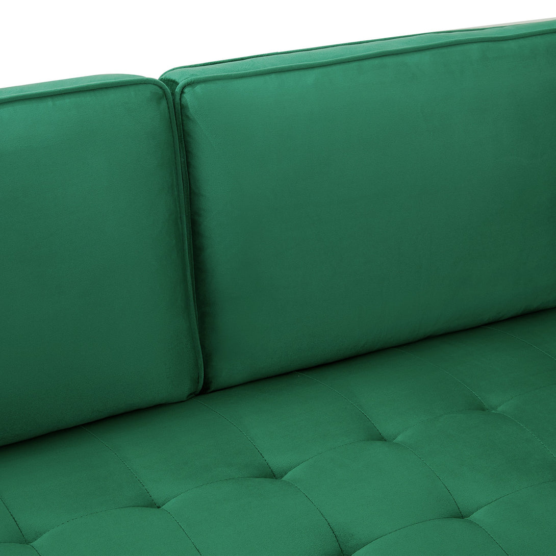 Alaina Velvet 3 Seater Sofa - Green