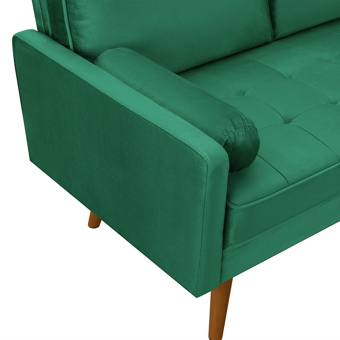 Alaina Velvet 3 Seater Sofa - Green