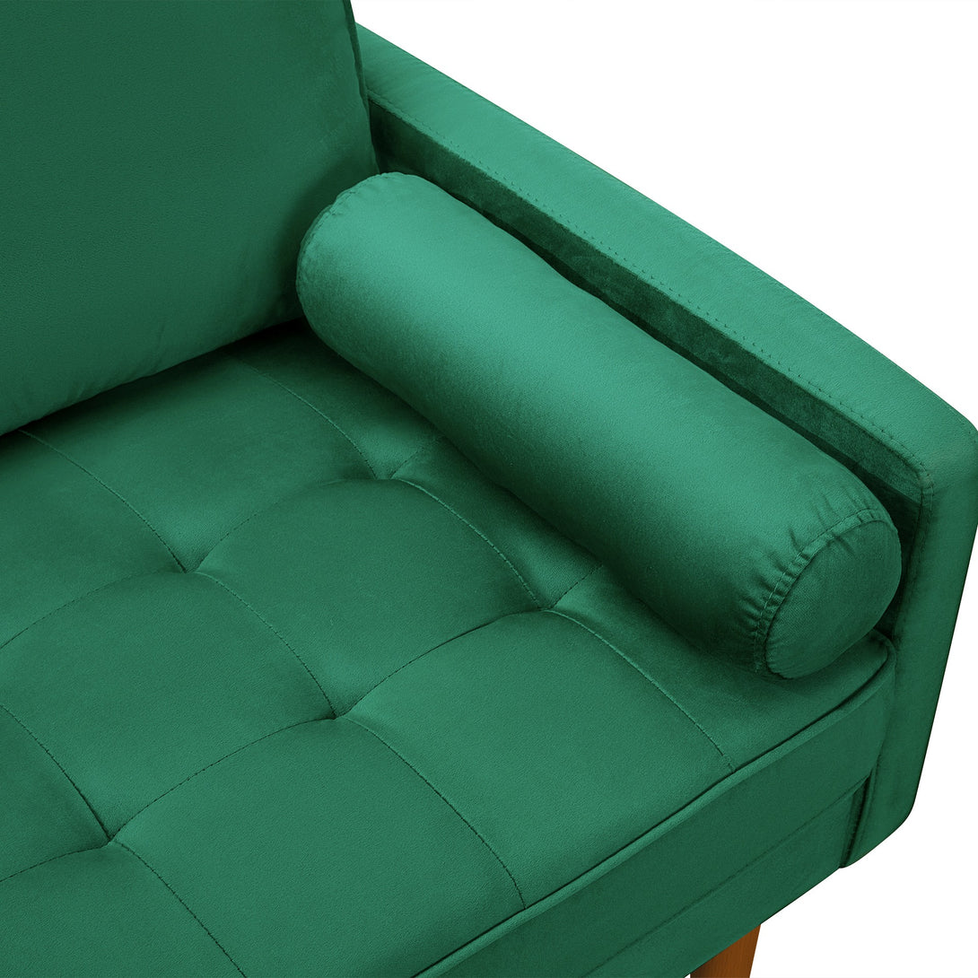 Alaina Velvet 3 Seater Sofa - Green