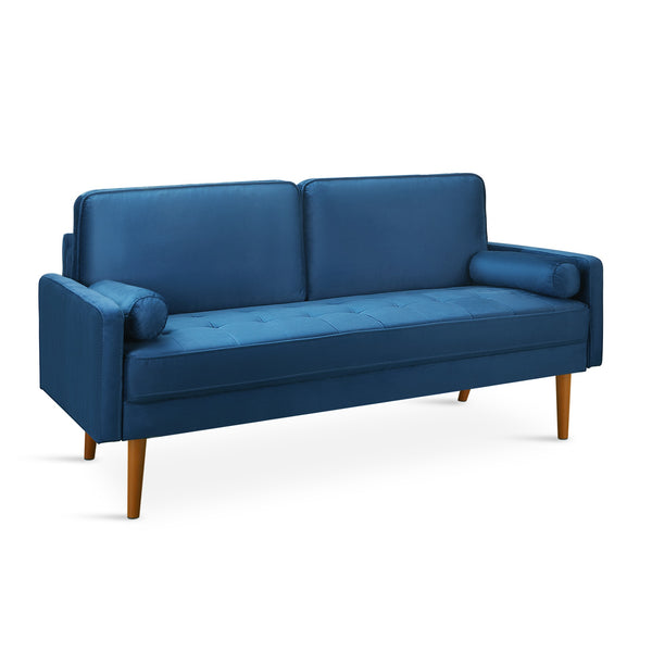 Alaina Velvet 3 Seater Sofa - Blue