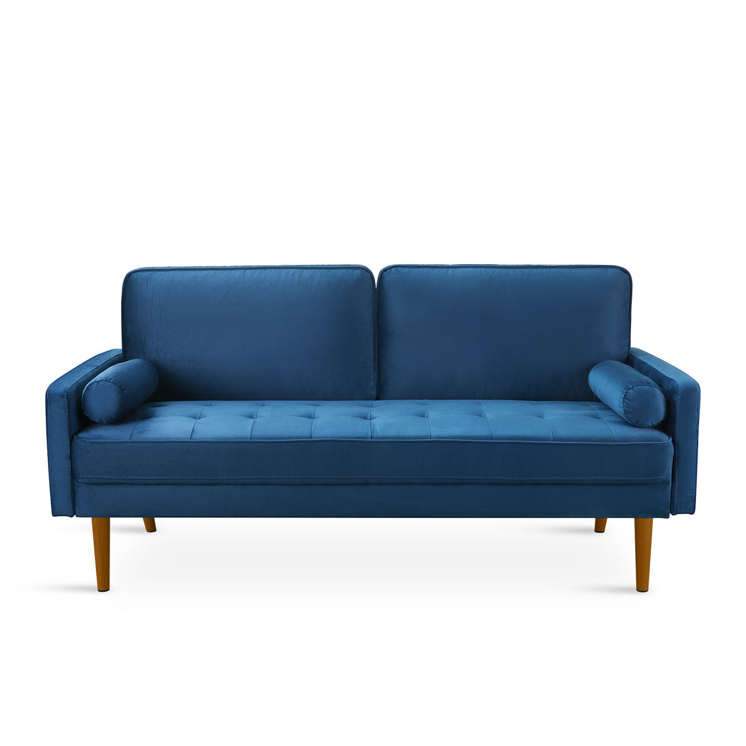 Alaina Velvet 3 Seater Sofa - Blue