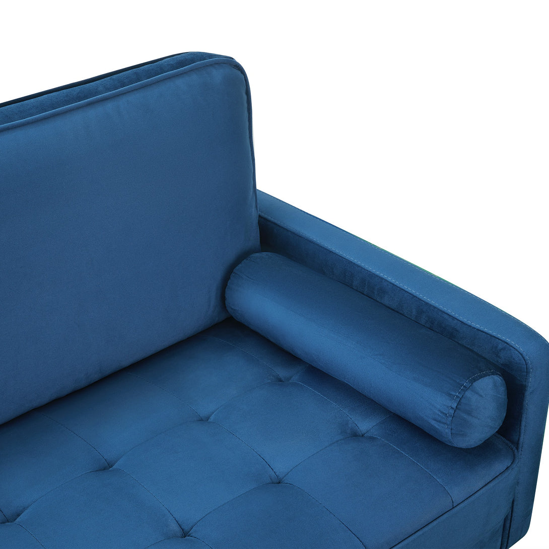 Alaina Velvet 3 Seater Sofa - Blue