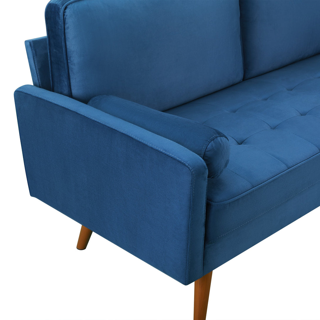Alaina Velvet 3 Seater Sofa - Blue