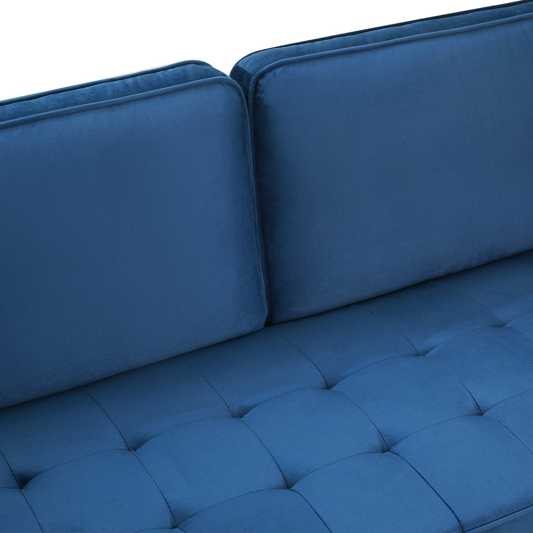 Alaina Velvet 3 Seater Sofa - Blue