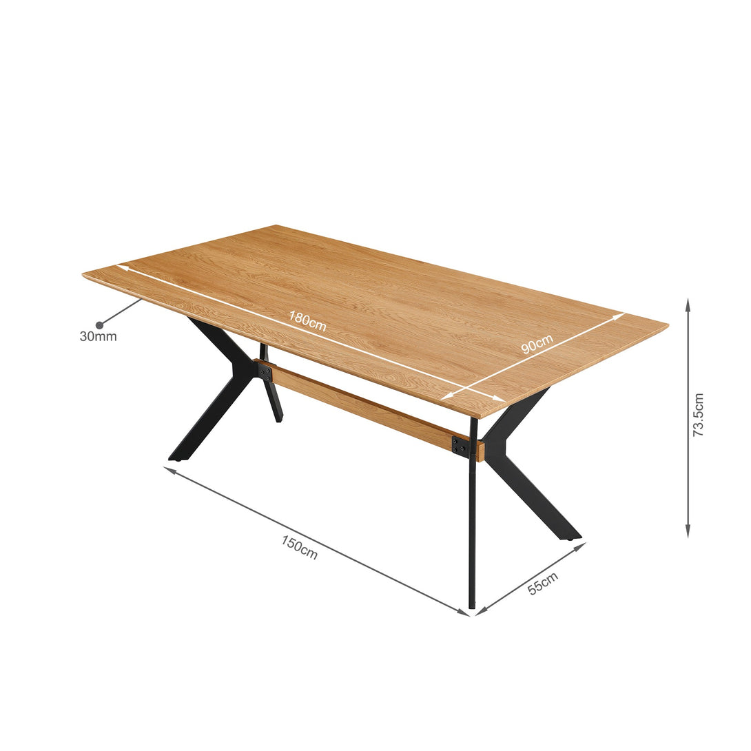 Jackson Dining Table 180 x 90cm - Natural