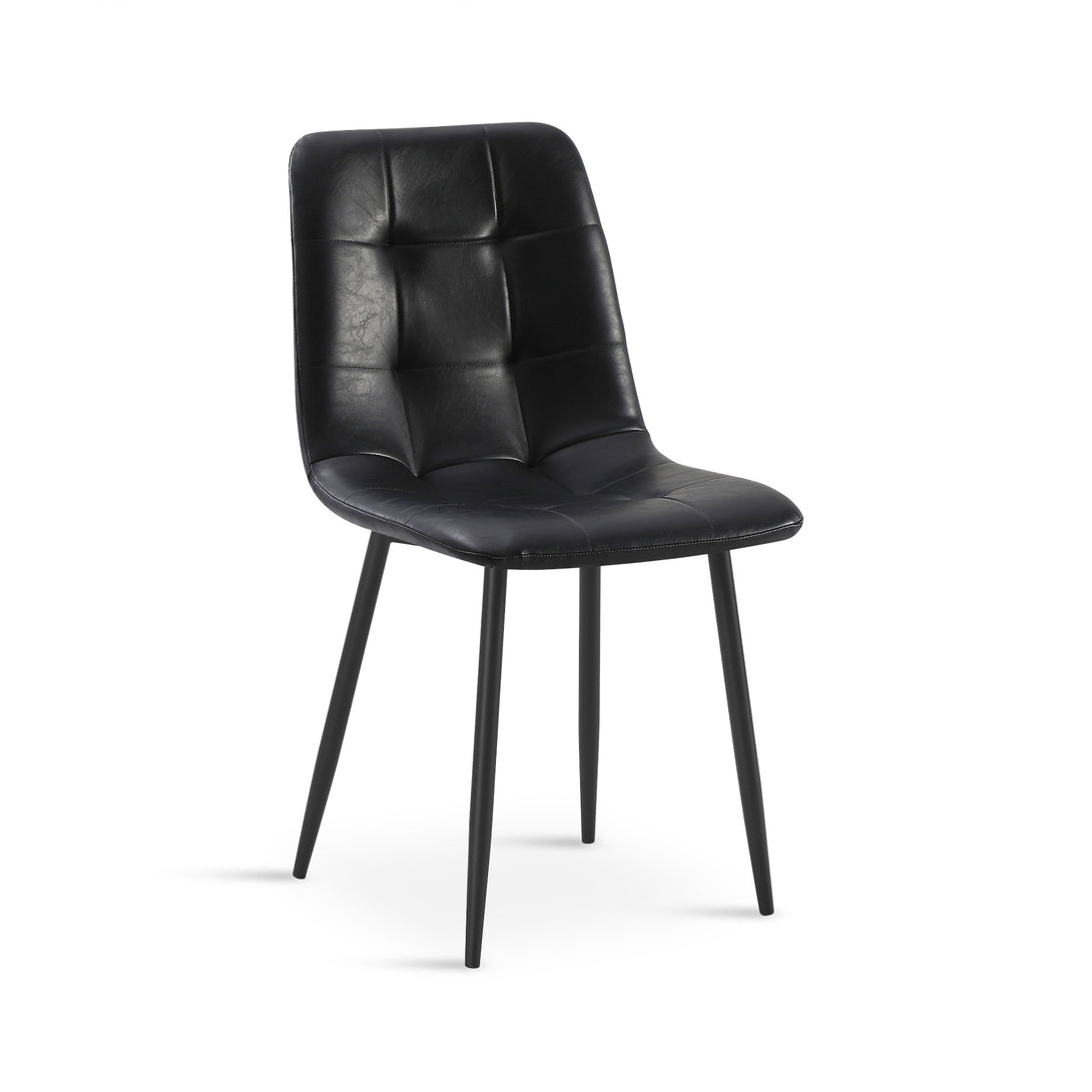 David PU Leather Dining Chair - Set of 4 - Black