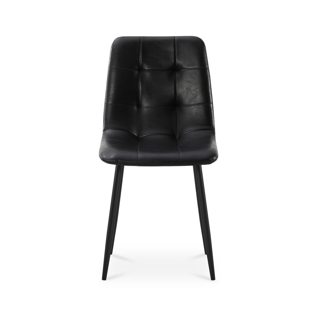 David PU Leather Dining Chair - Set of 4 - Black