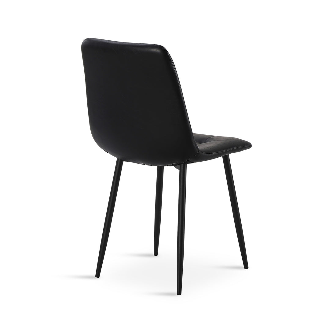 David PU Leather Dining Chair - Set of 4 - Black