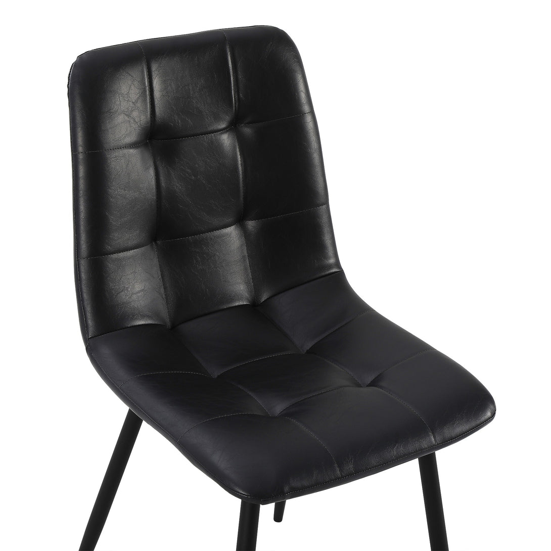David PU Leather Dining Chair - Set of 4 - Black