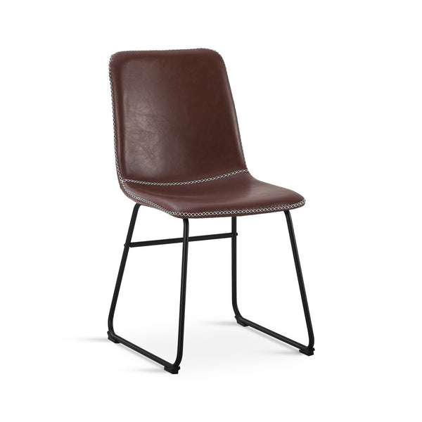 Grayson PU Leather Dining Chair - Set of 2 - Brown