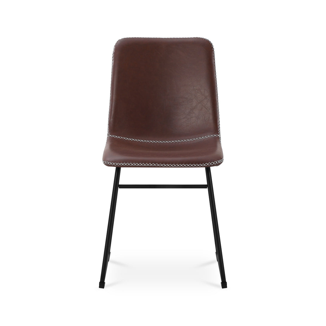 Grayson PU Leather Dining Chair - Set of 2 - Brown