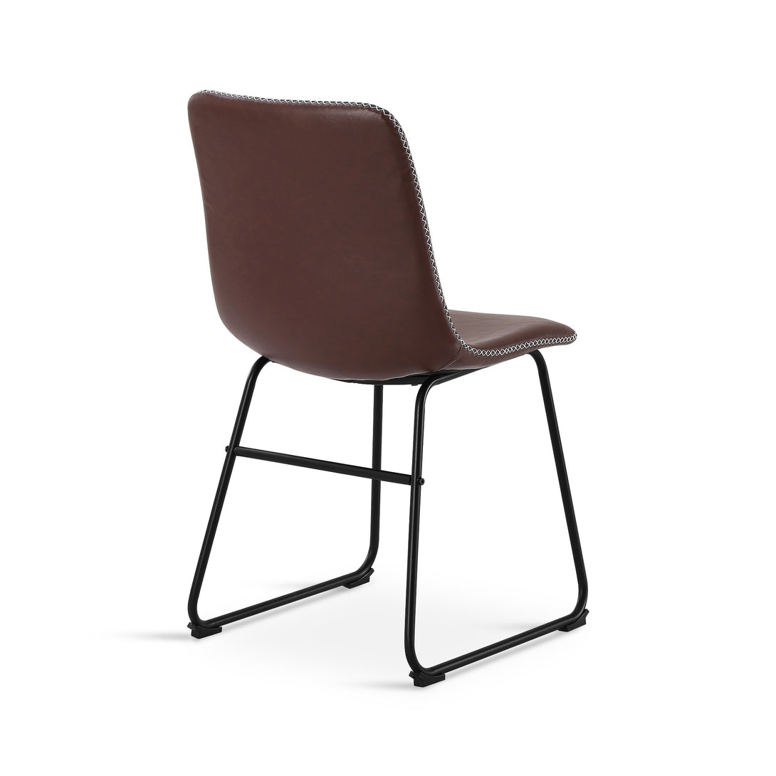 Grayson PU Leather Dining Chair - Set of 2 - Brown