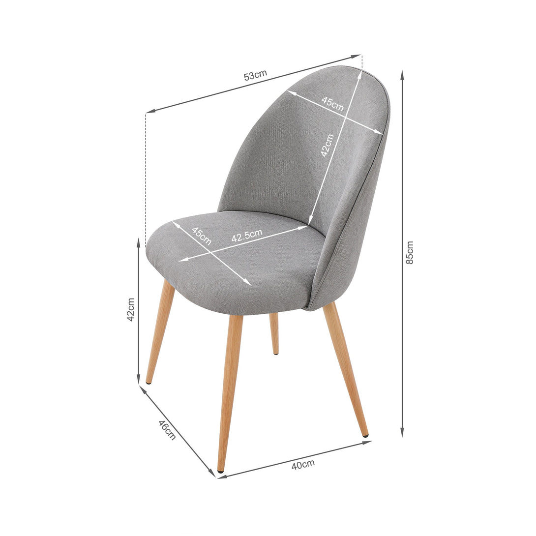 Wyatt Linen Dining Chair - Set of 2 - Light Grey