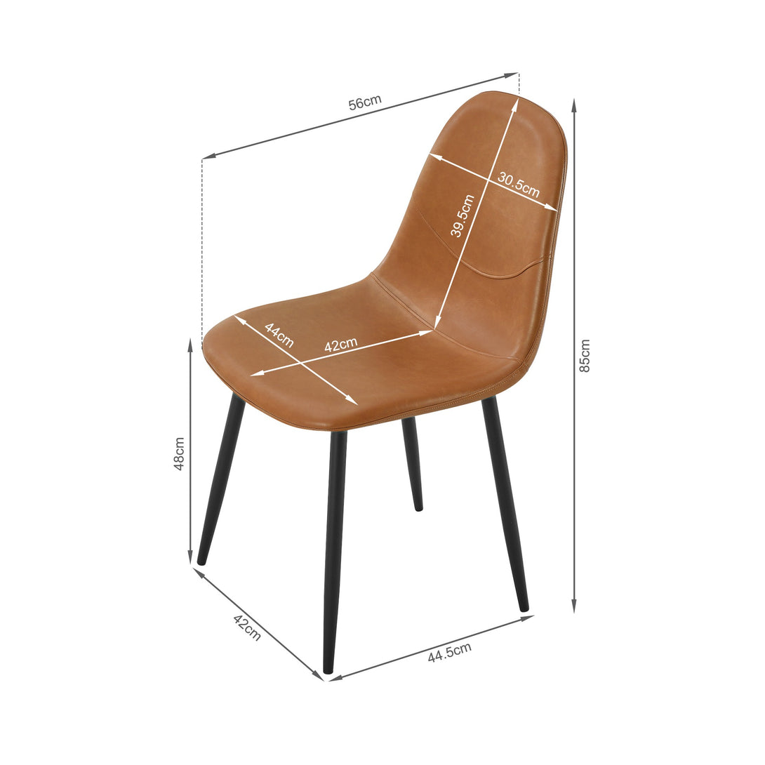 Matthew PU Leather Dining Chair - Set of 4 - Orange