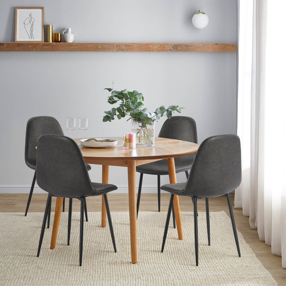 Matthew PU Leather Dining Chair - Set of 4 - Grey