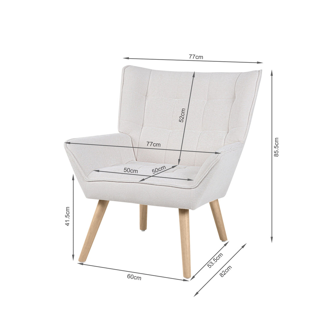 Amelia Rubberwood Armchair - White