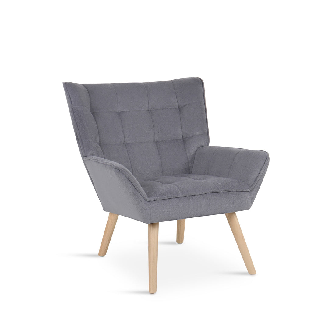 Amelia Rubberwood Armchair - Dark Grey