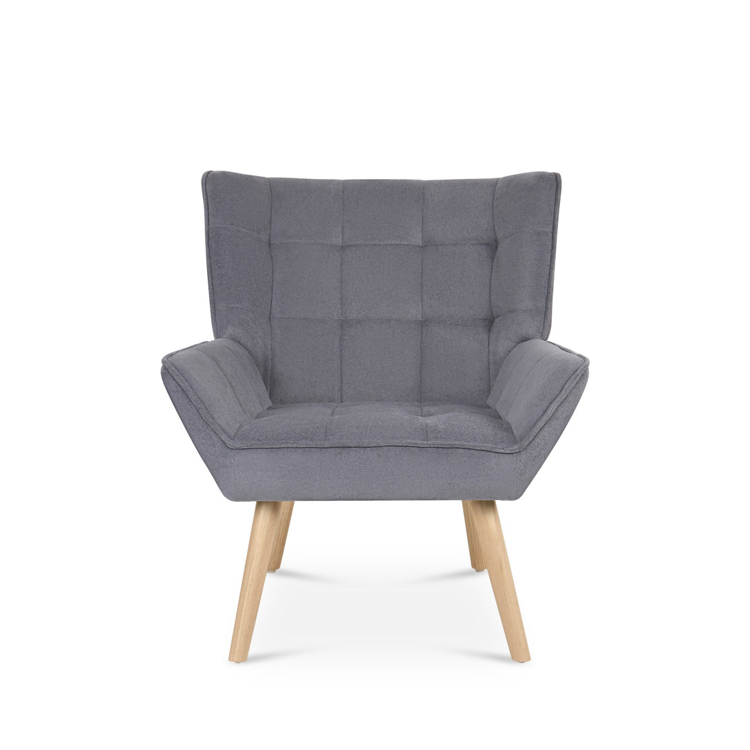 Amelia Rubberwood Armchair - Dark Grey