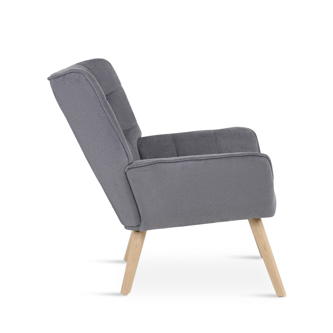 Amelia Rubberwood Armchair - Dark Grey