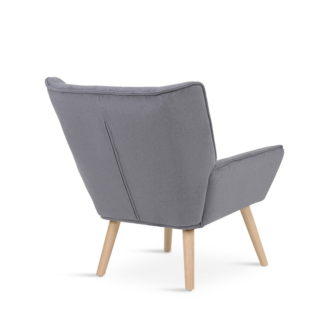 Amelia Rubberwood Armchair - Dark Grey