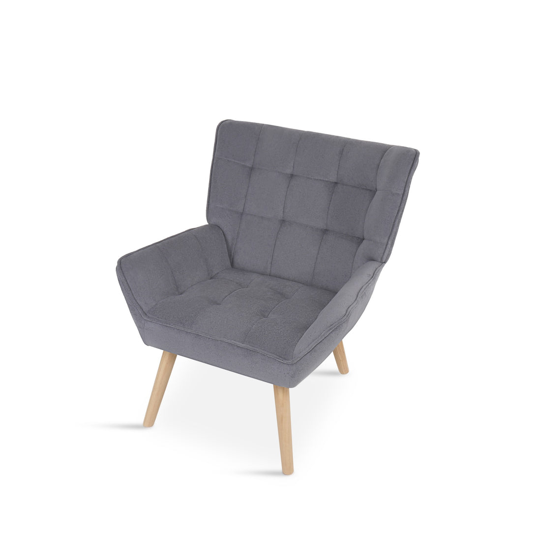 Amelia Rubberwood Armchair - Dark Grey