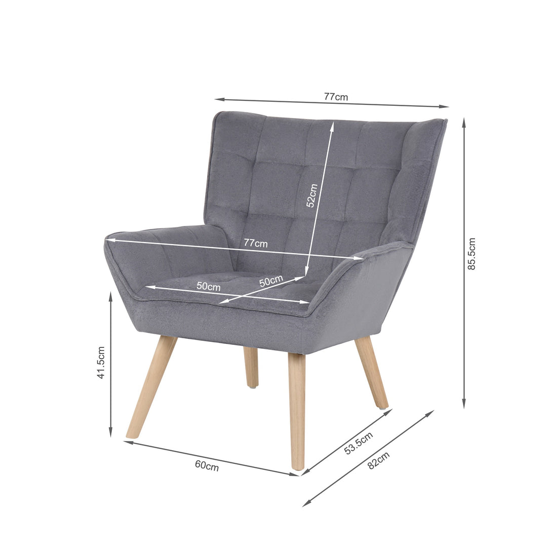 Amelia Rubberwood Armchair - Dark Grey