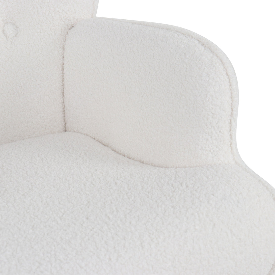 Ava Boucle Rocking Armchair - White