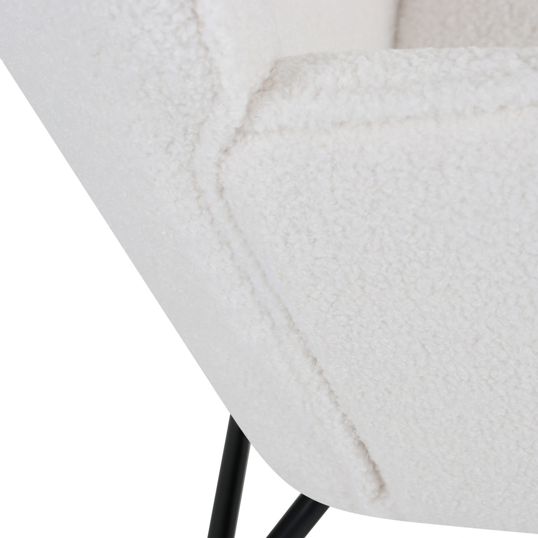 Ava Boucle Rocking Armchair - White