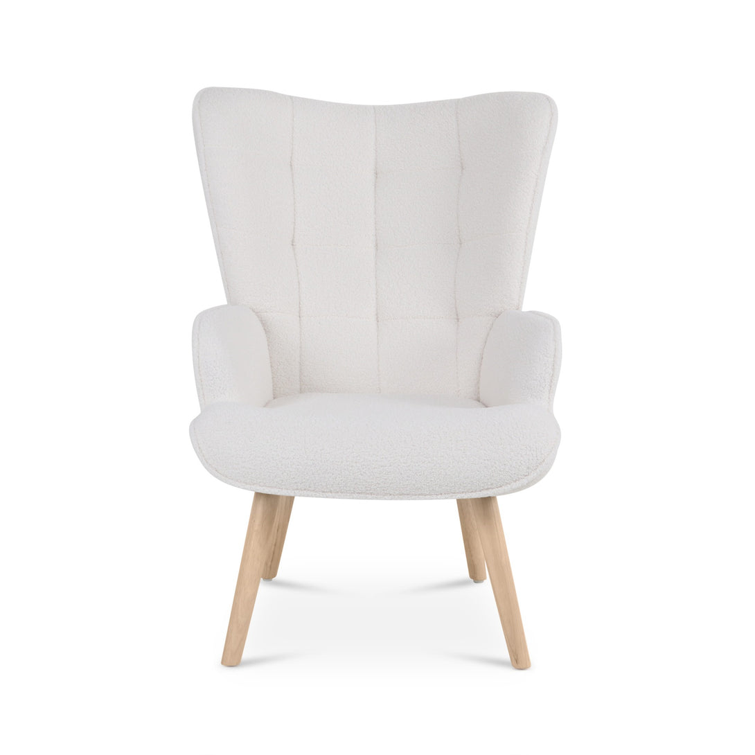 Emma Armchair with Ottoman - White