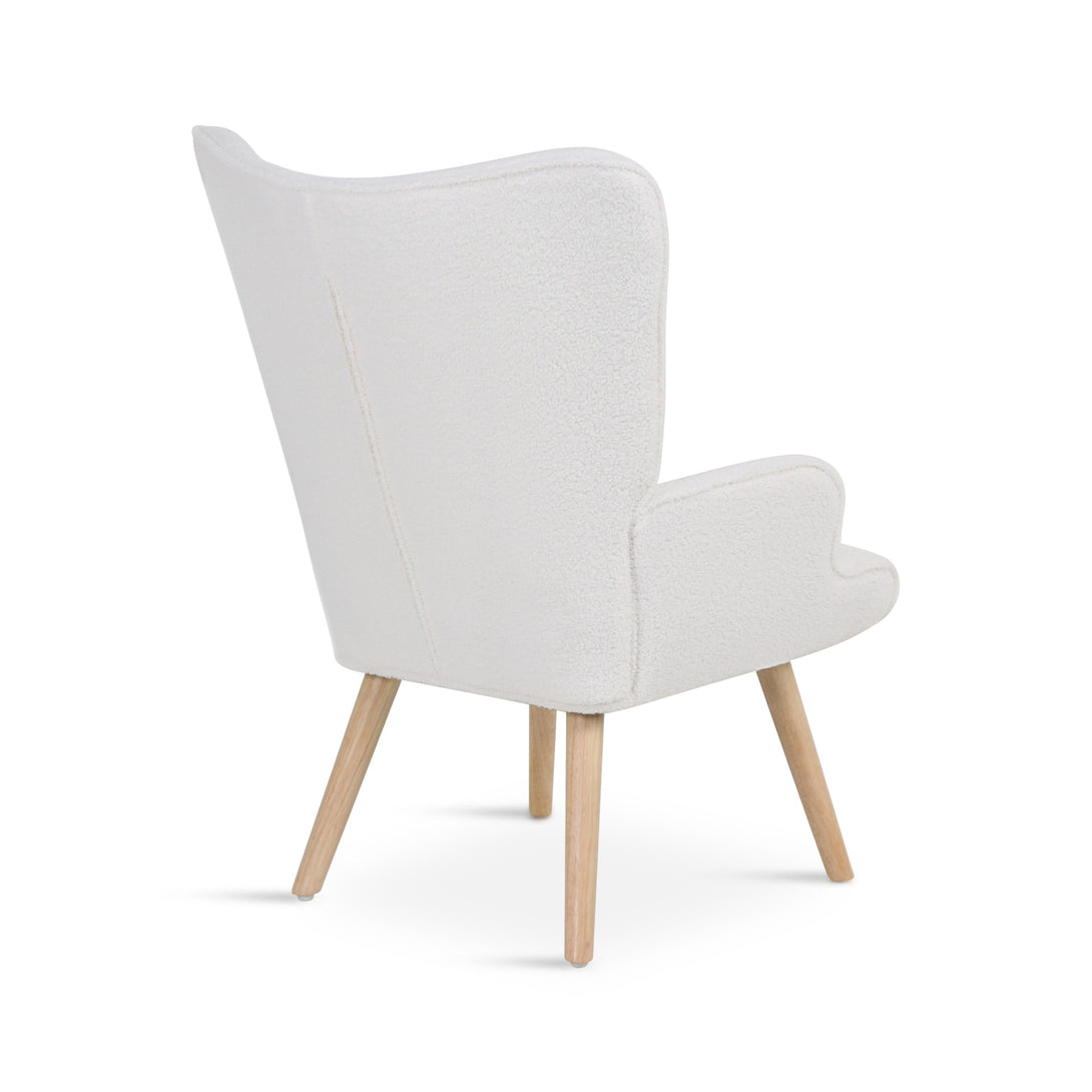 Emma Armchair with Ottoman - White