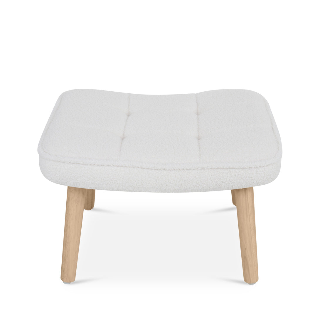 Emma Armchair with Ottoman - White