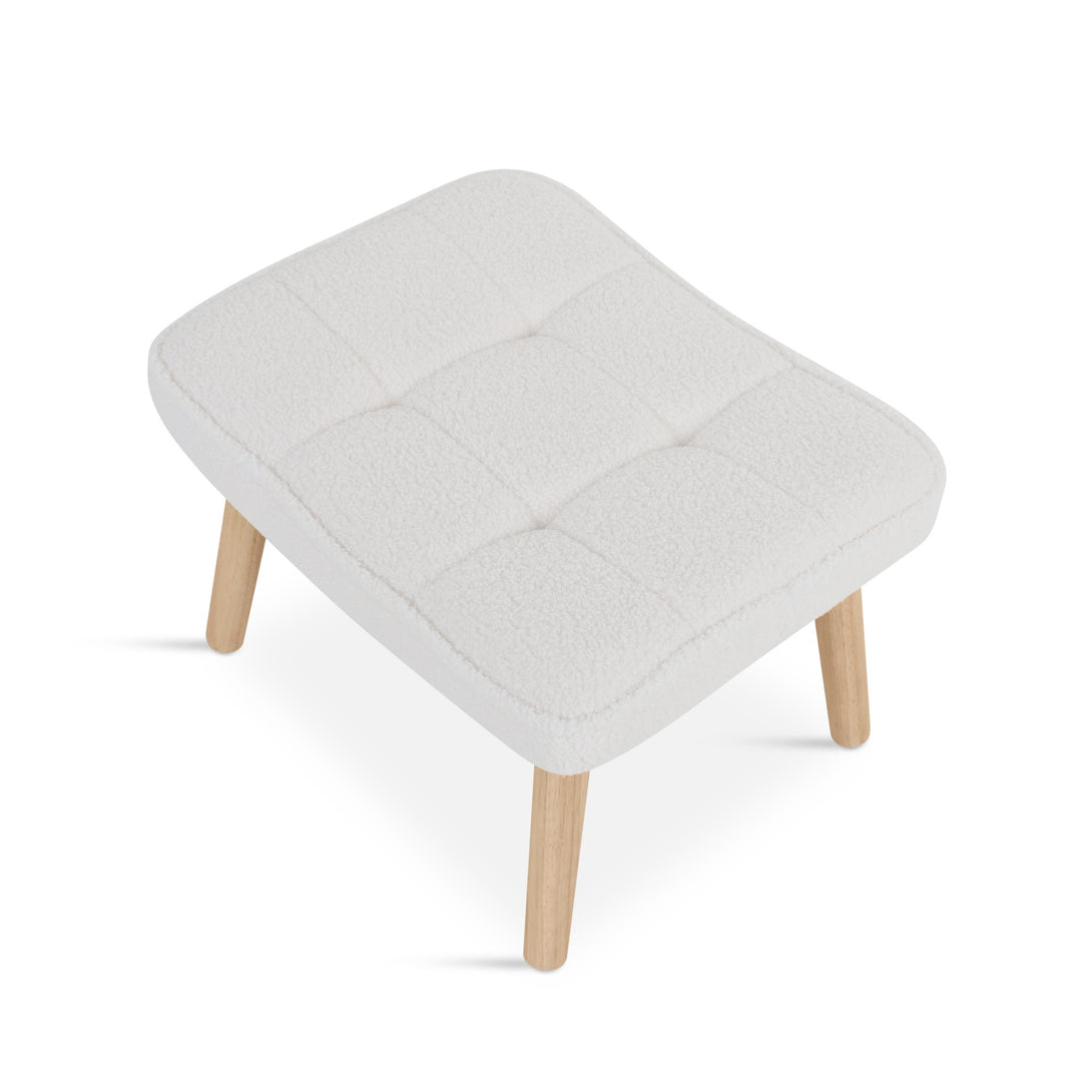 Emma Armchair with Ottoman - White