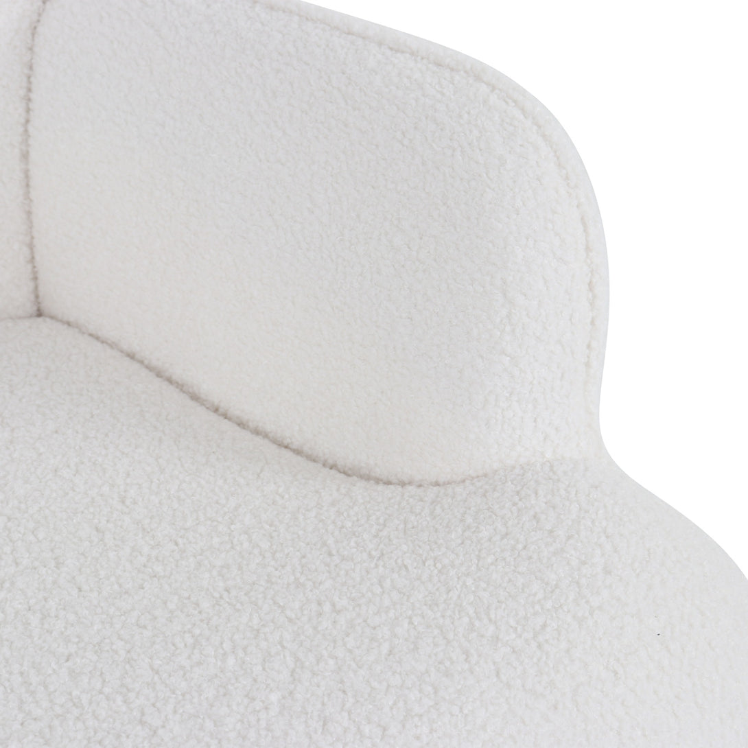 Emma Armchair with Ottoman - White