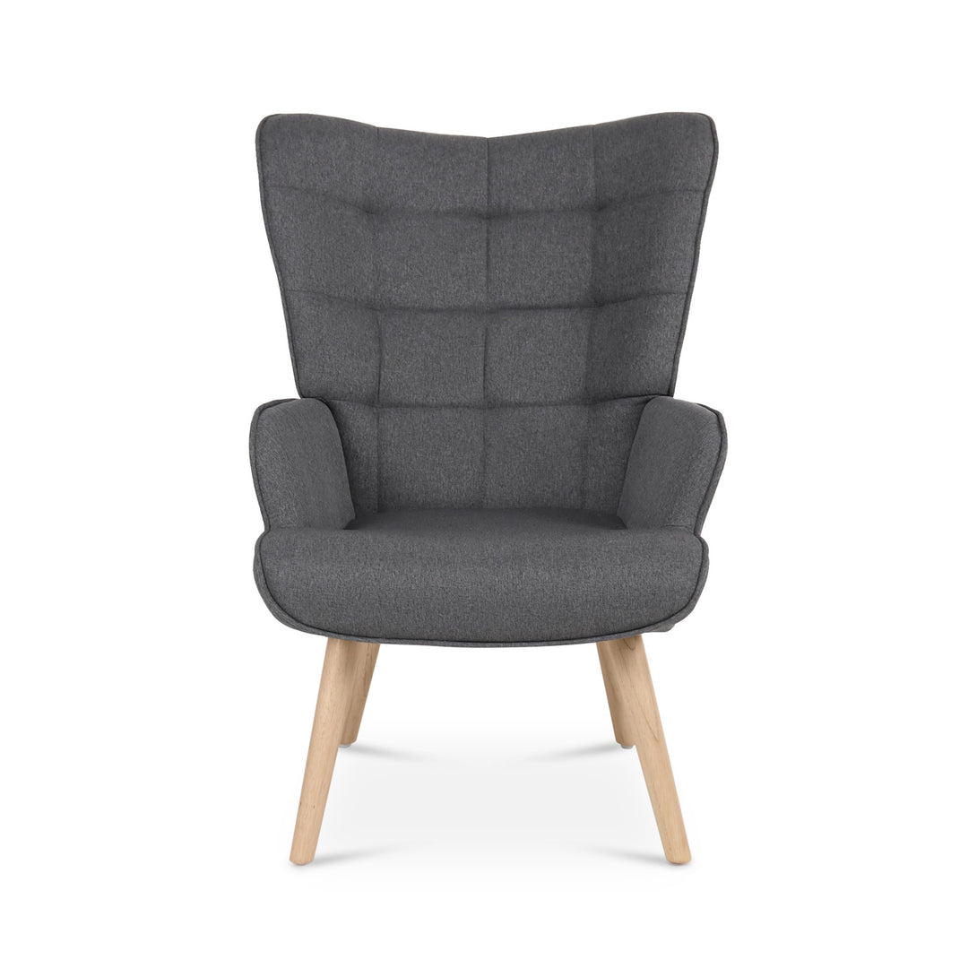 Emma Armchair with Ottoman - Grey