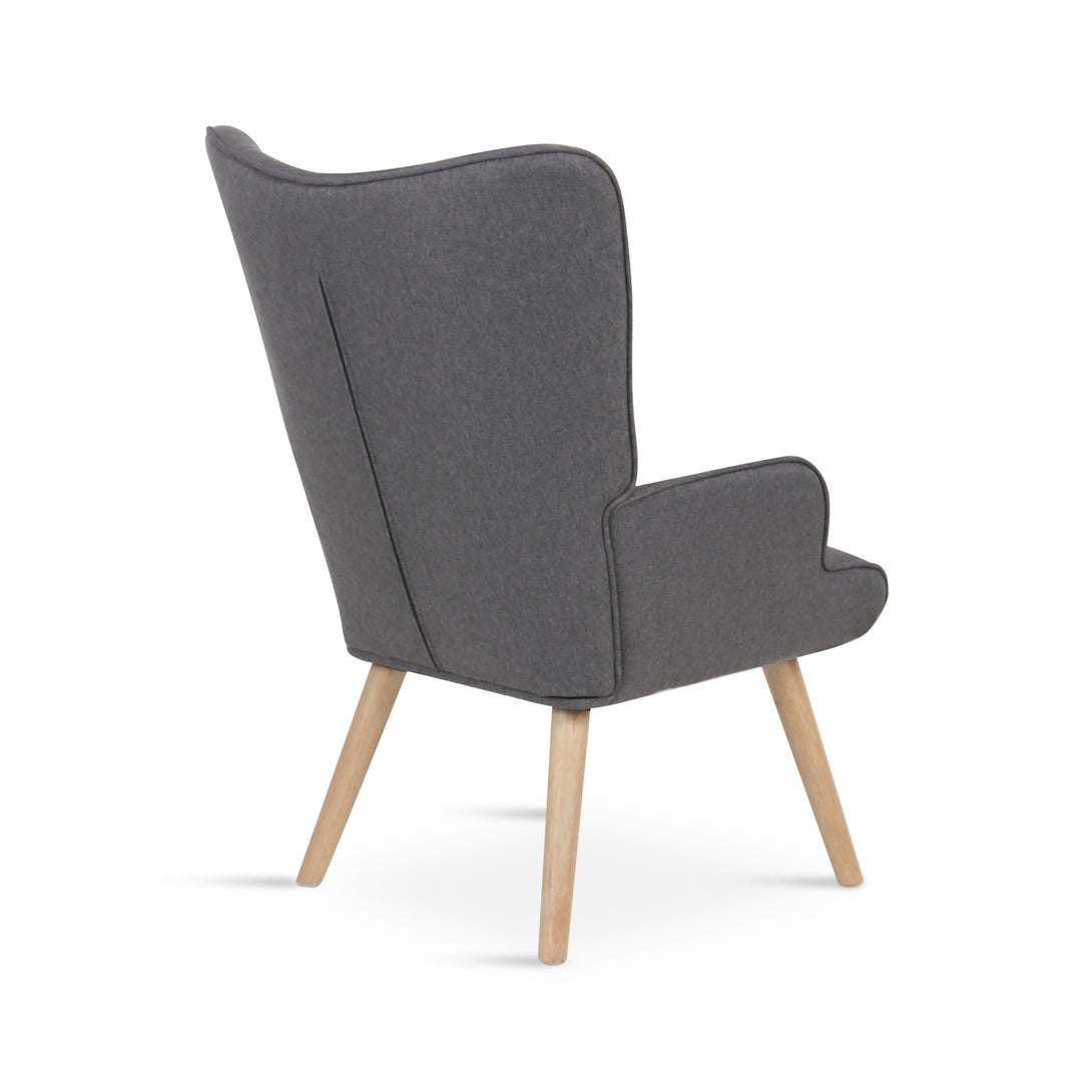 Emma Armchair with Ottoman - Grey