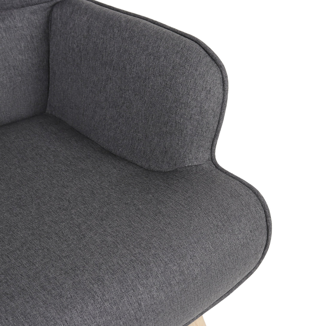 Emma Armchair with Ottoman - Grey