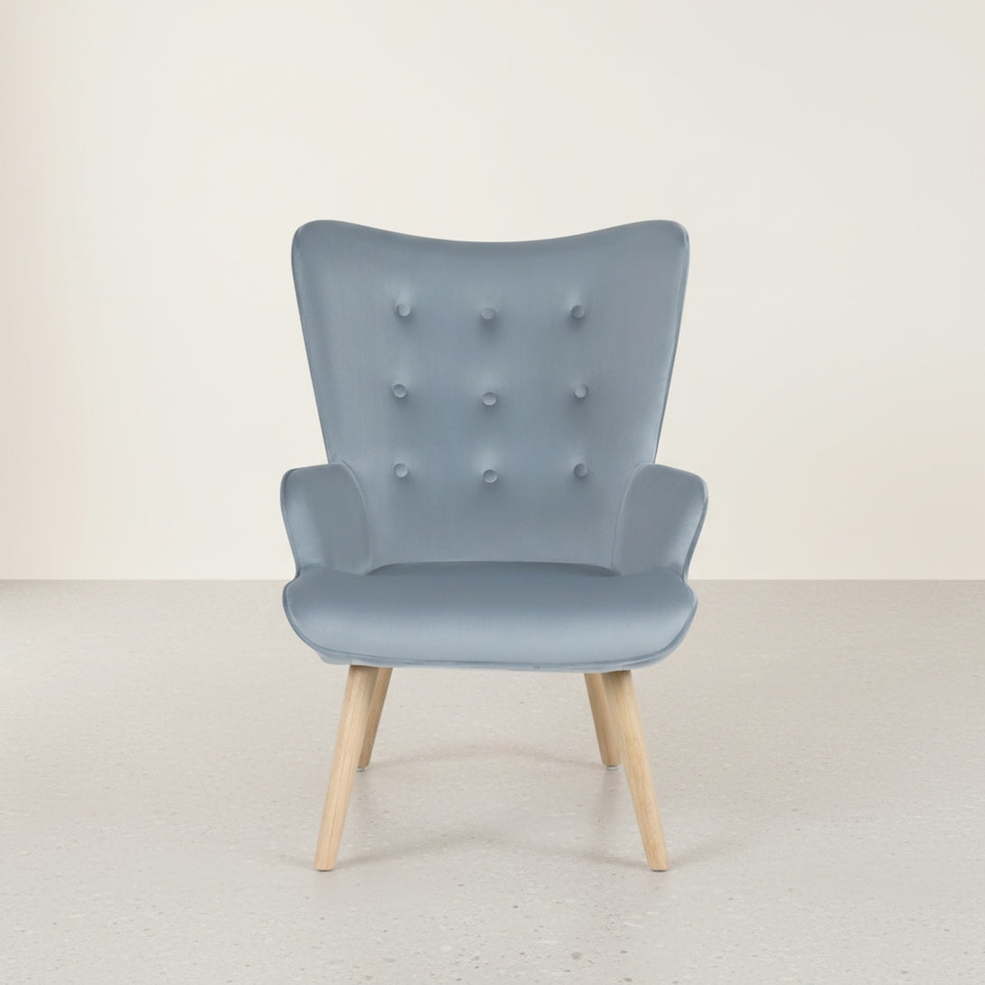 Olivia Armchair with Ottoman - Blue