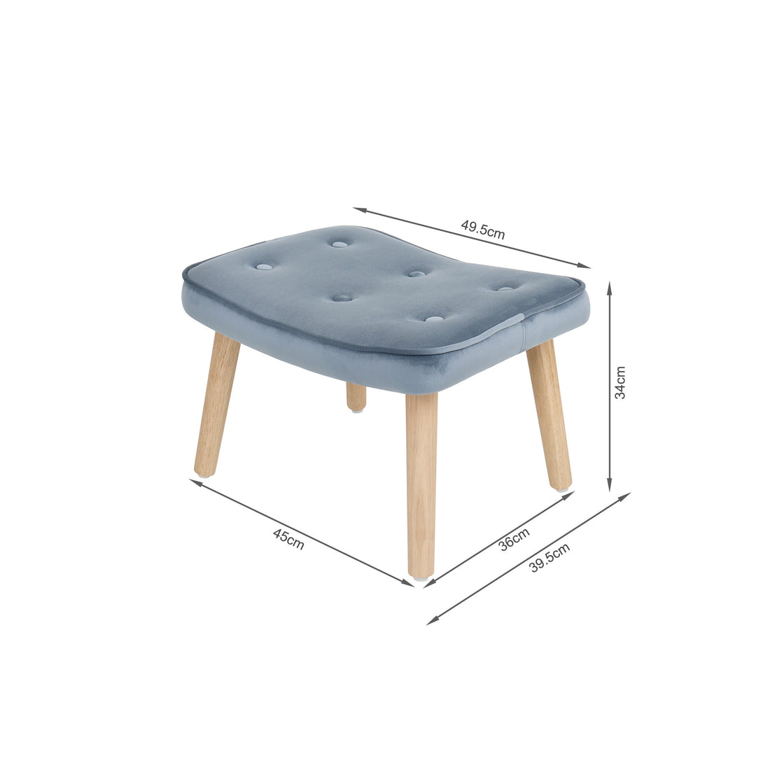 Olivia Armchair with Ottoman - Blue