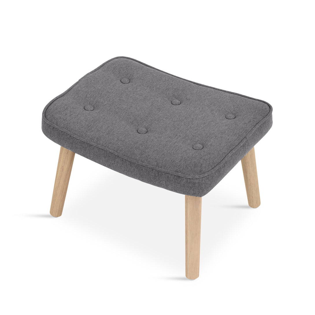 Olivia Armchair with Ottoman - Grey