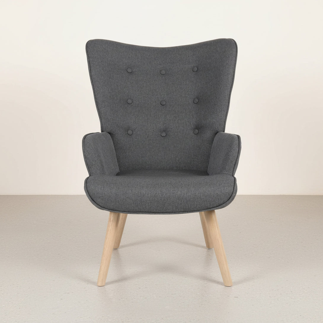 Olivia Armchair with Ottoman - Grey
