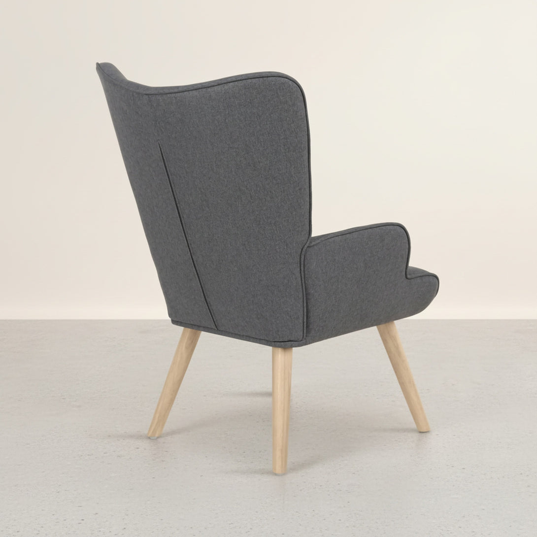 Olivia Armchair with Ottoman - Grey